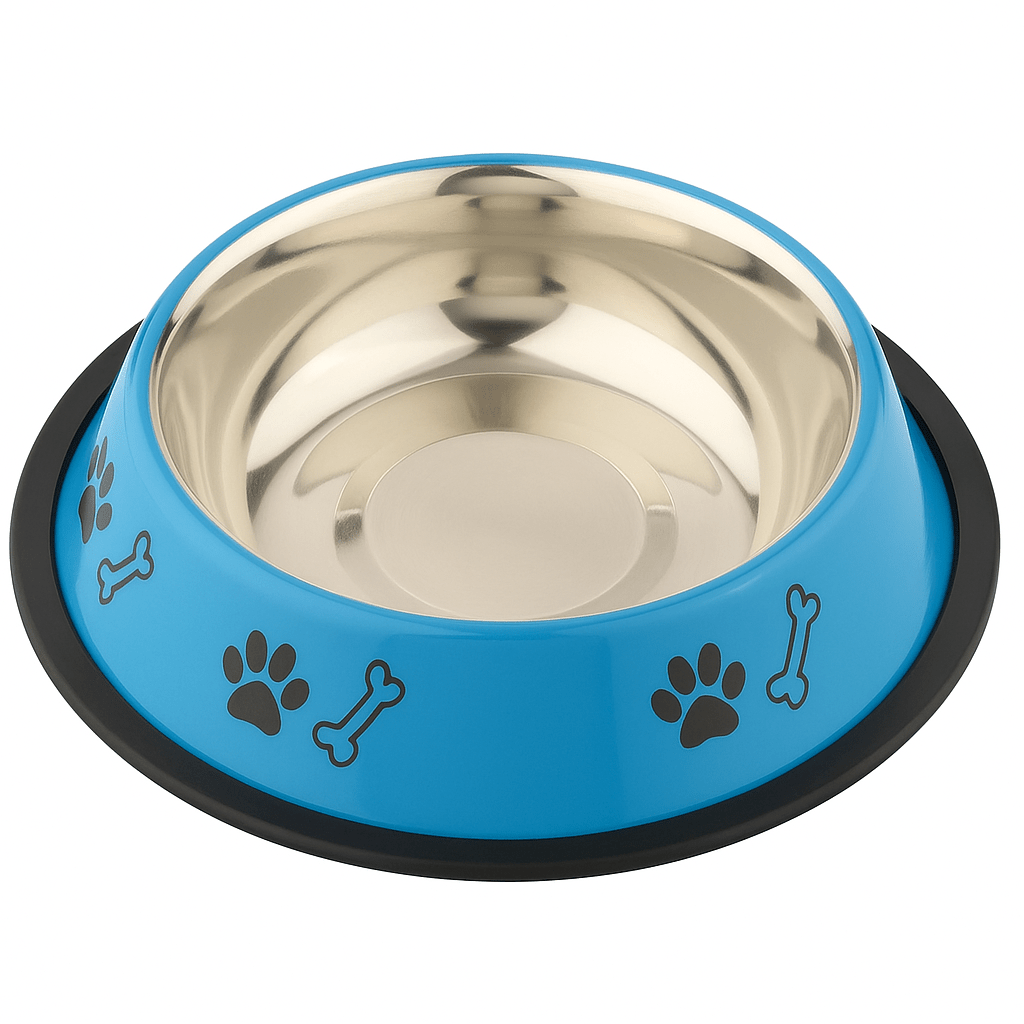 Printed Stainless Steel Pet Feeding Bowl – Anti - Skid Base, Easy to Clean - BURAQ PETS