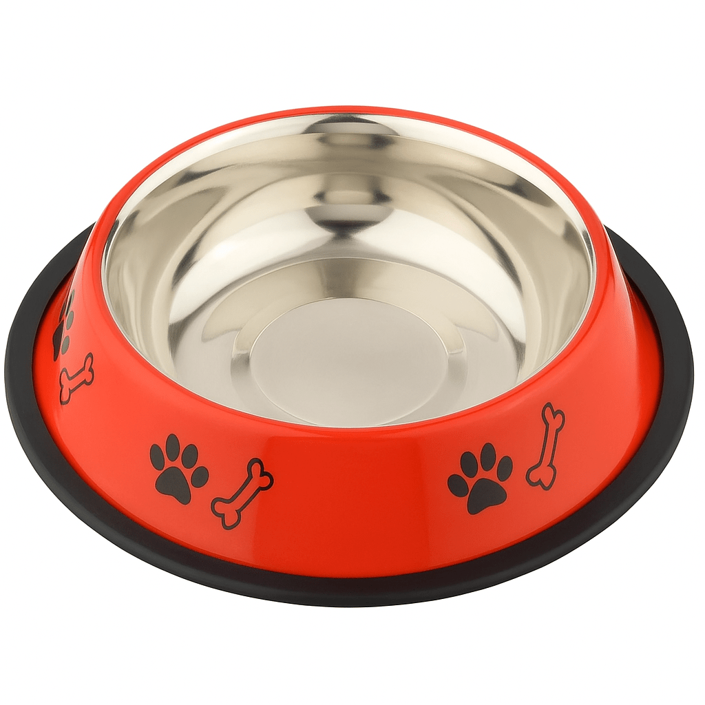 Printed Stainless Steel Pet Feeding Bowl – Anti - Skid Base, Easy to Clean - BURAQ PETS
