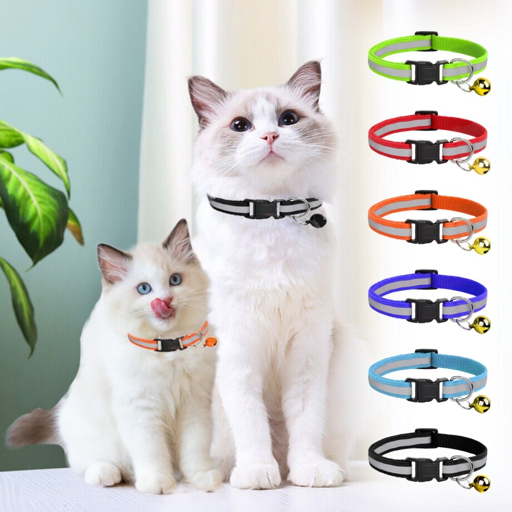 Reflective Cat Collars with Bell – Adjustable | Pack of 2 - BURAQ PETS