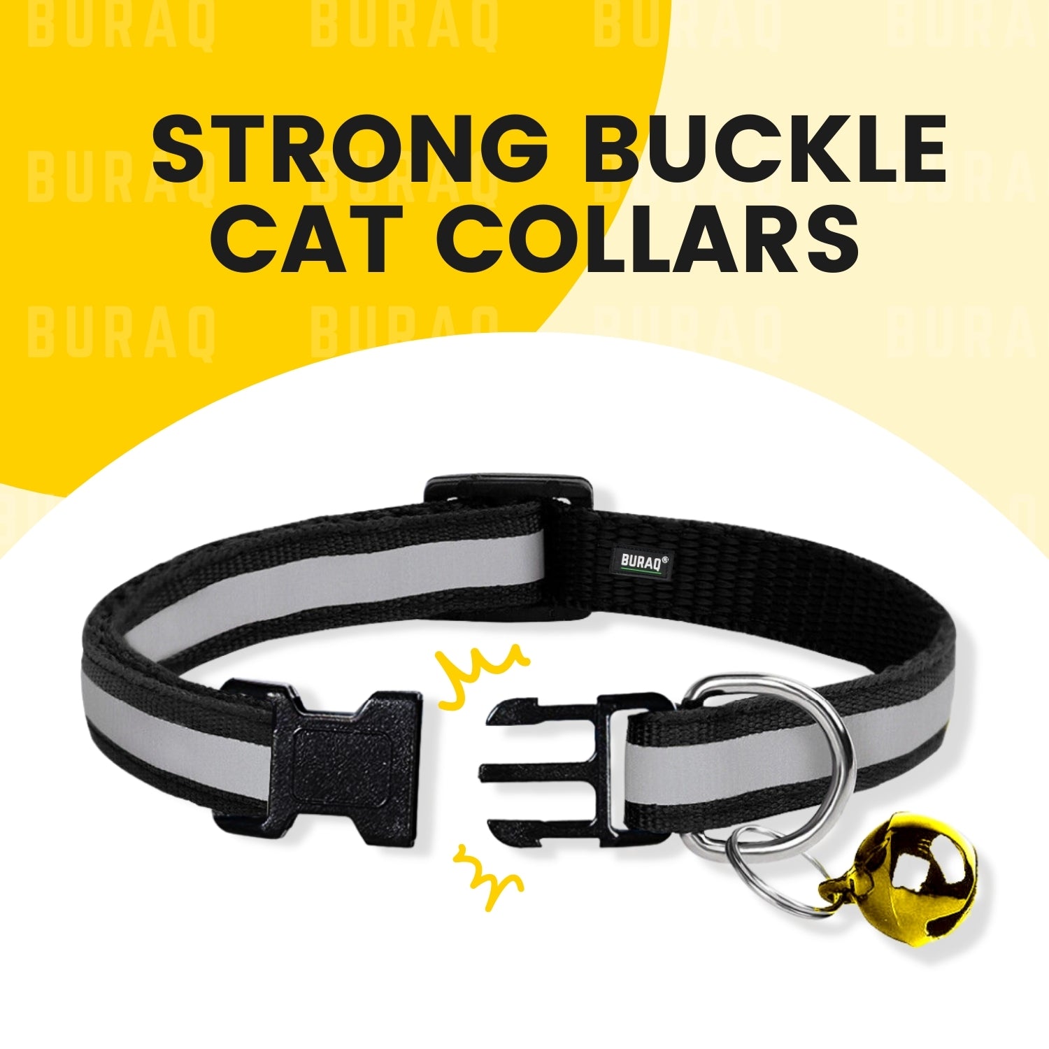 Reflective Cat Collars with Bell – Adjustable | Pack of 2 - BURAQ PETS