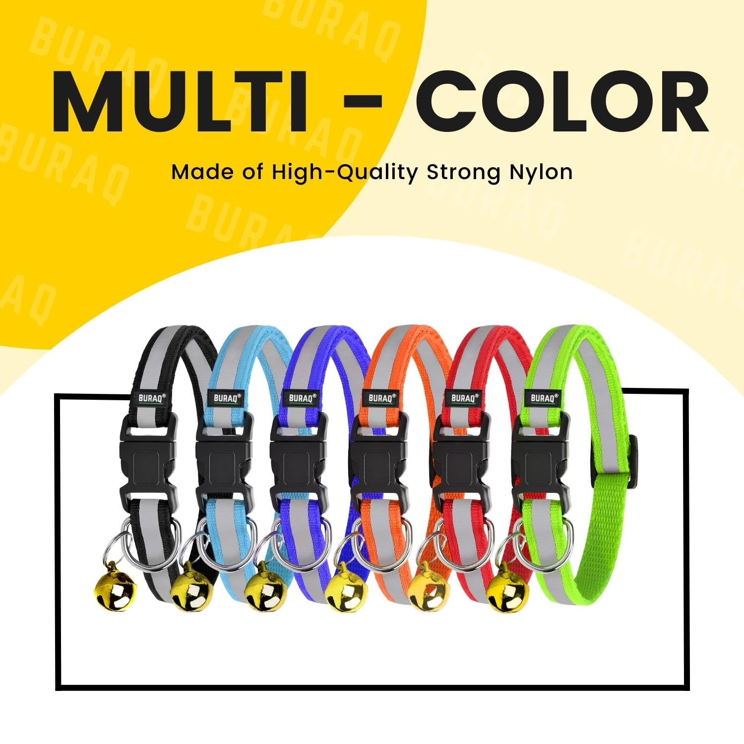 Reflective Cat Collars with Bell – Adjustable | Pack of 4 - BURAQ PETS