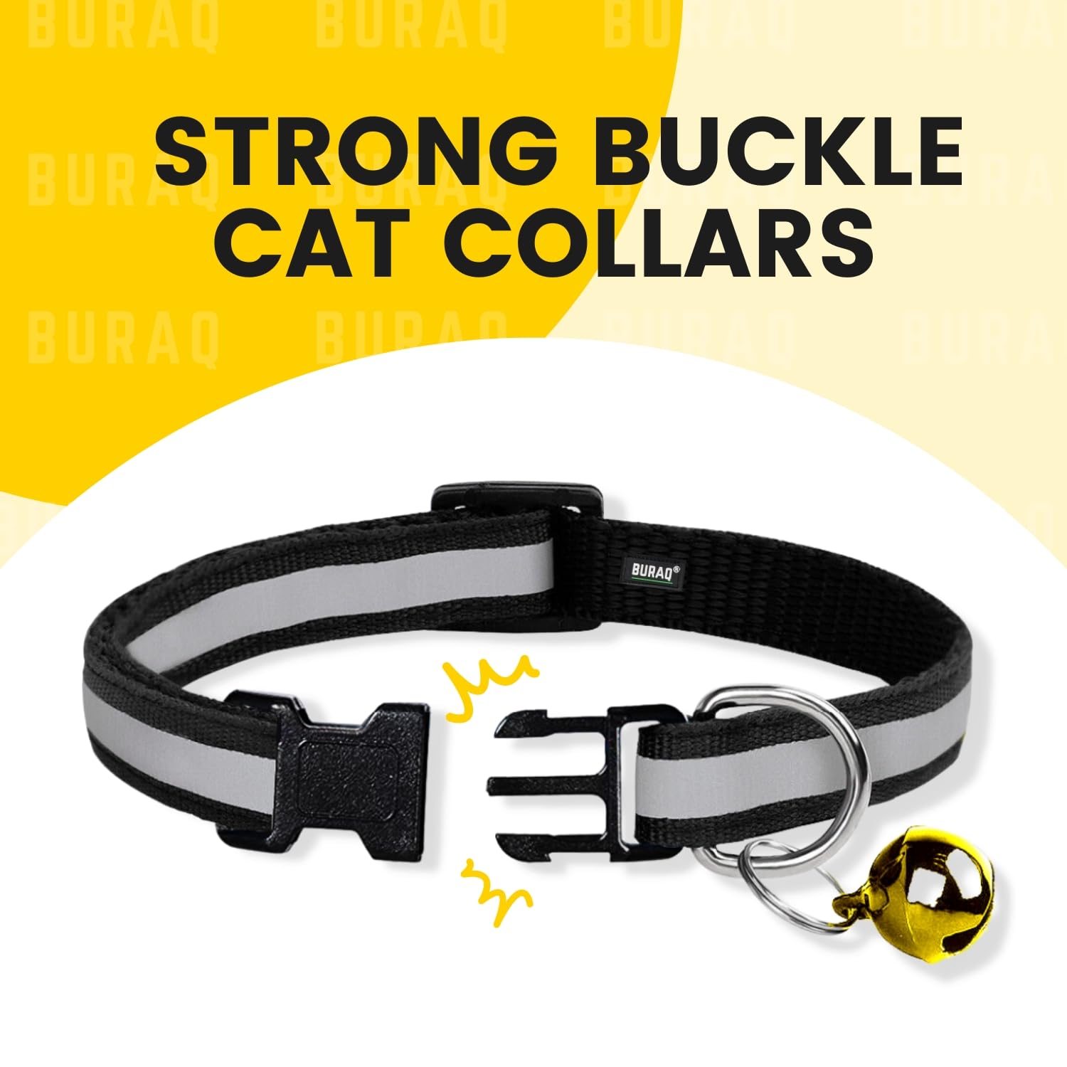 Reflective Cat Collars with Bell – Adjustable | Pack of 4 - BURAQ PETS