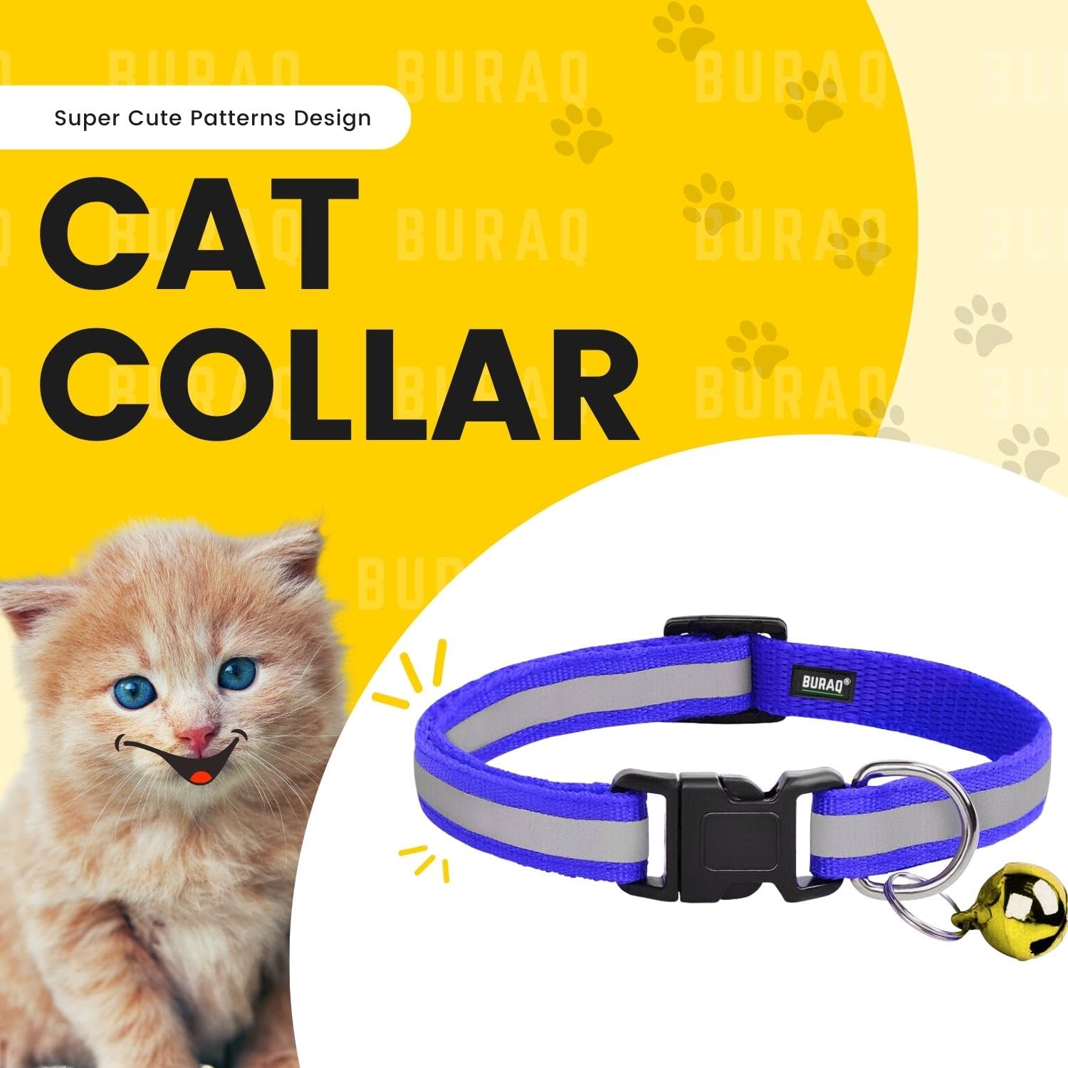 Reflective Cat Collars with Bell – Adjustable | Pack of 4 - BURAQ PETS