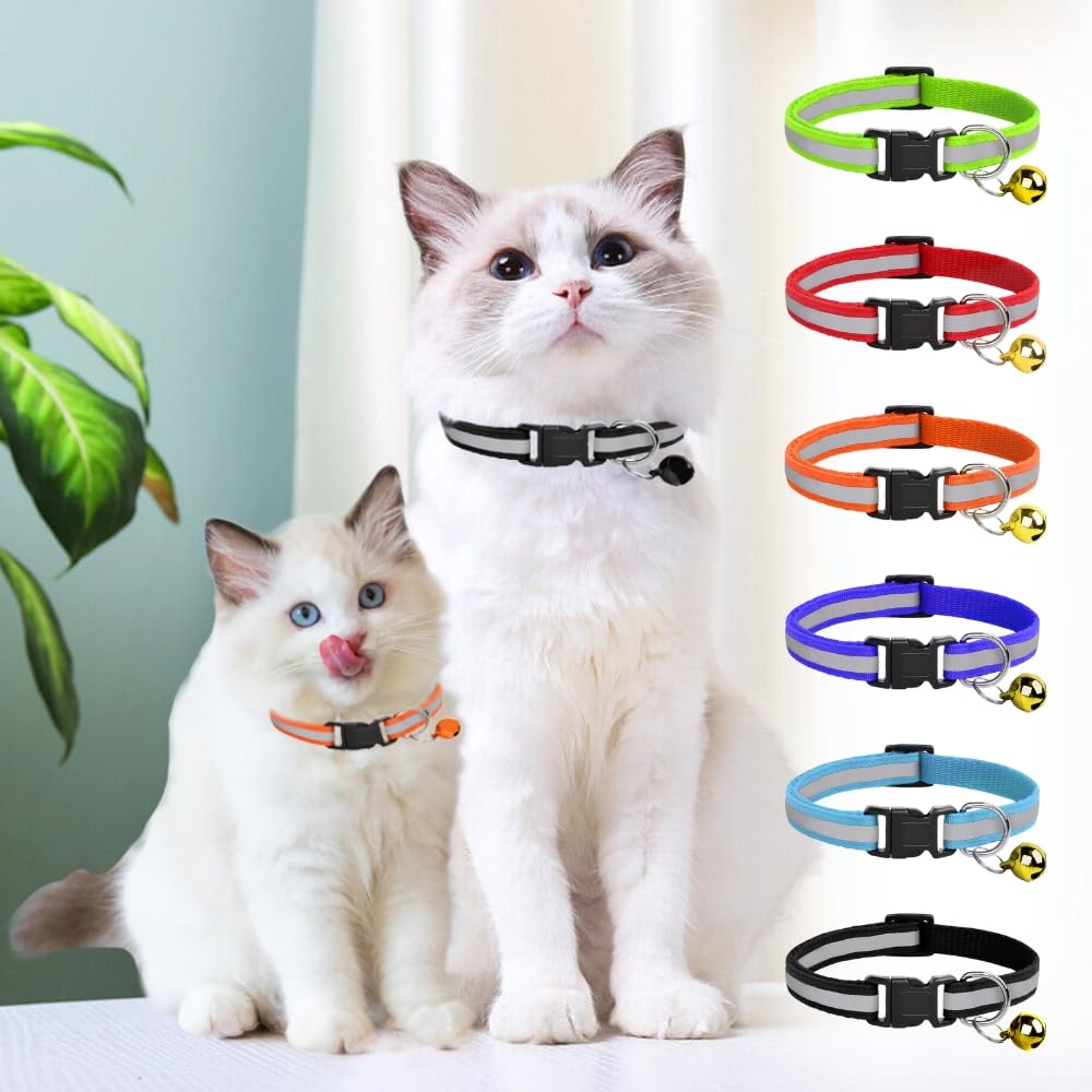 Reflective Cat Collars with Bell – Adjustable | Pack of 4 - BURAQ PETS