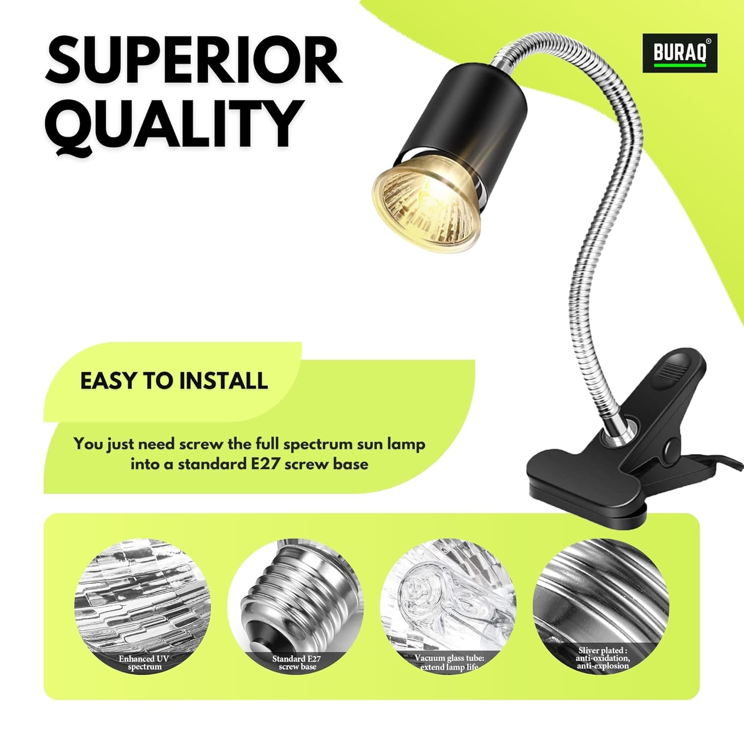 Reptile Turtle UVB Ultraviolet Basking Heat Light Bulb Combo Pack - BURAQ PETS
