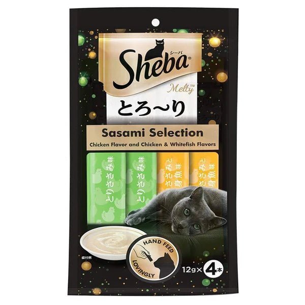 Sheba All Life Stages Cat Treats ( Flavour - Sasami, Maguro ) with 4 sticks - Pack of 2 - BURAQ PETS