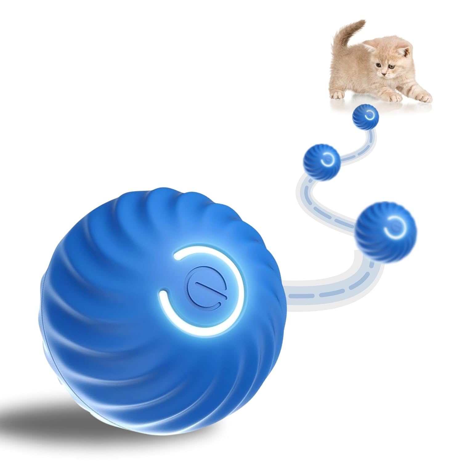 Smart 360° Bouncing Ball Cat Toy with LED - BURAQ PETS