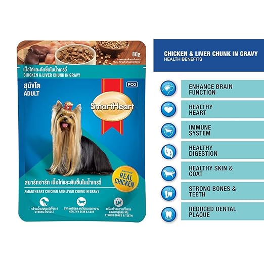 Smart Heart Dog Gravy ( Flavour – Chicken Chunk , Chicken & Liver Chunk ) Pack of 12 - BURAQ PETS