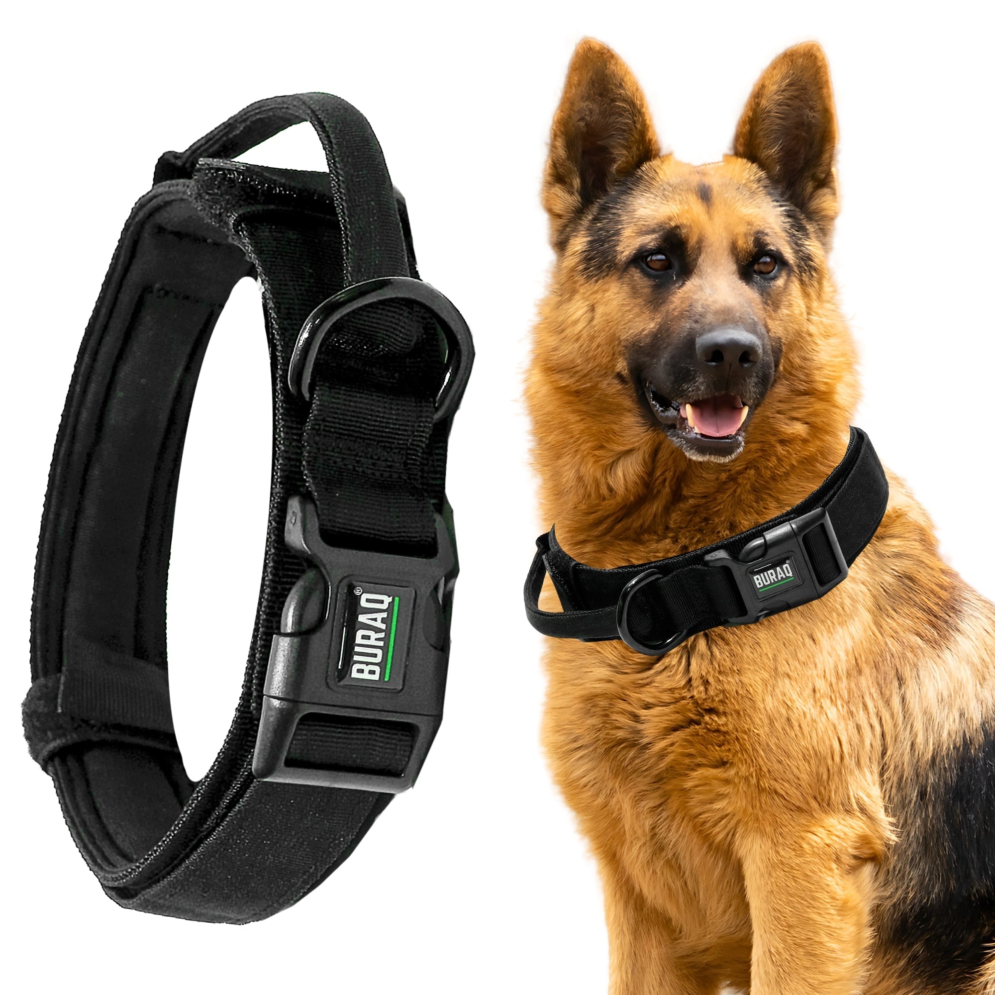Tactical Dog Collar – Adjustable Nylon with Control Handle - BURAQ PETS