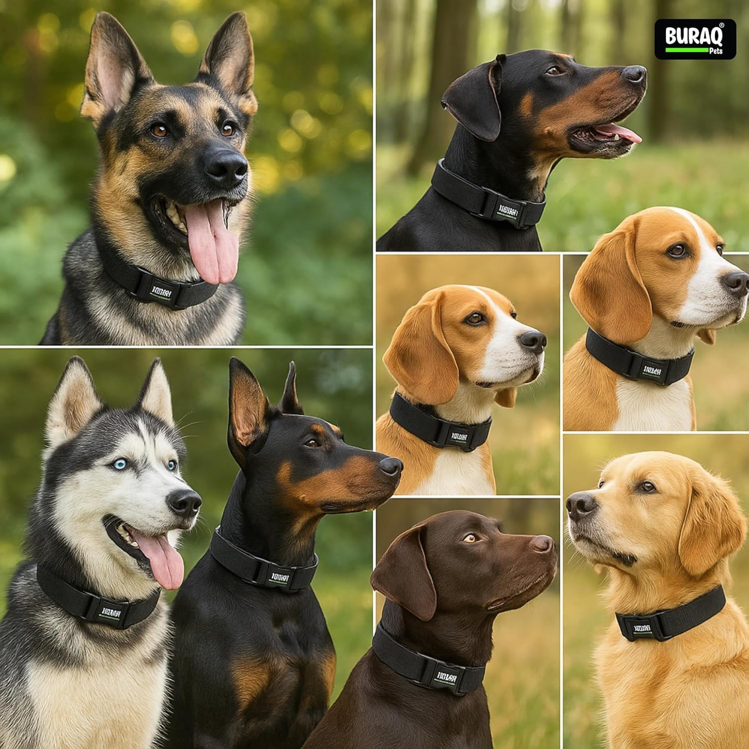 Tactical Dog Collar – Adjustable Nylon with Control Handle - BURAQ PETS