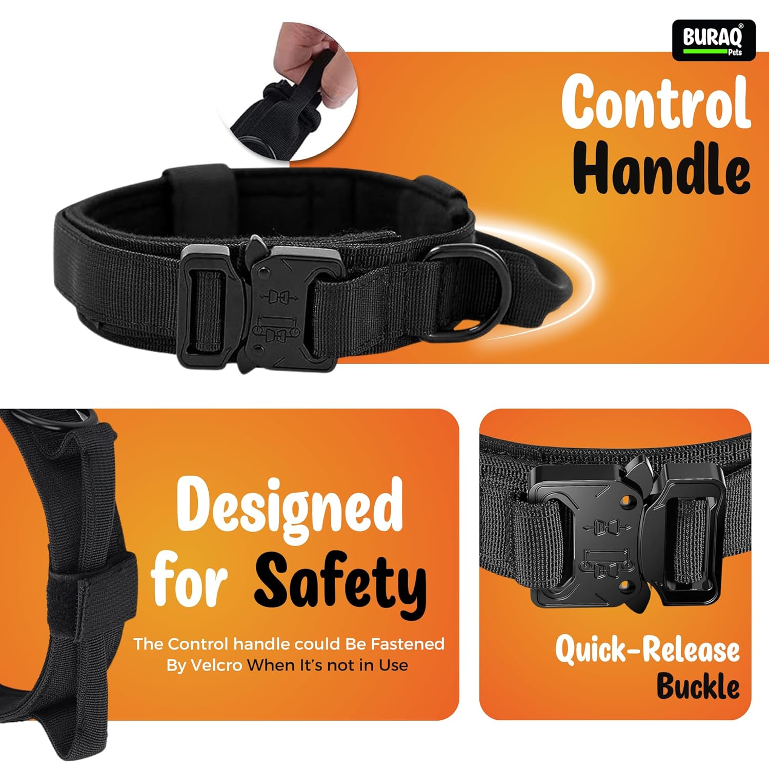 Tactical Dog Collar with Leash – Adjustable Military Style Training Set - BURAQ PETS