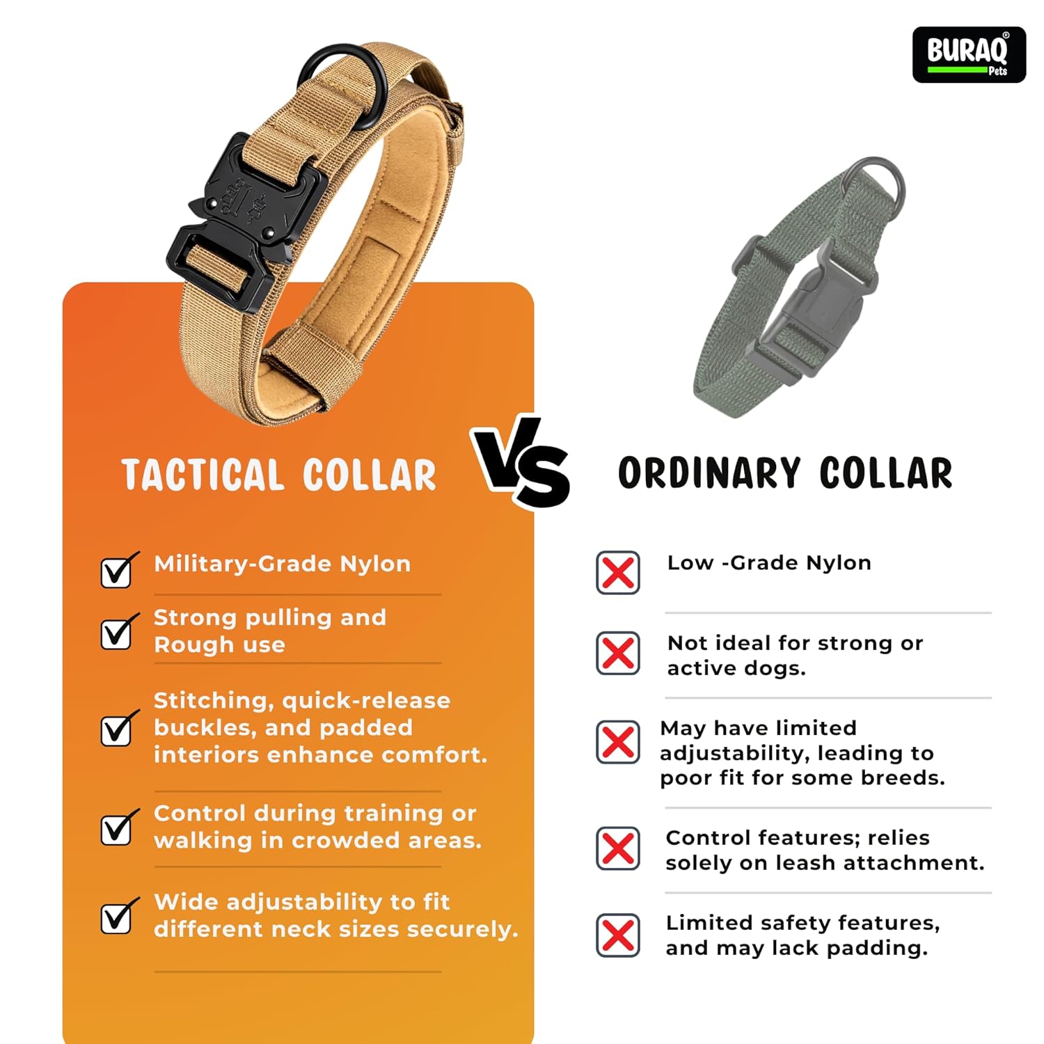 Tactical Dog Collar with Leash – Adjustable Military Style Training Set – premium pet product by Buraq Pets