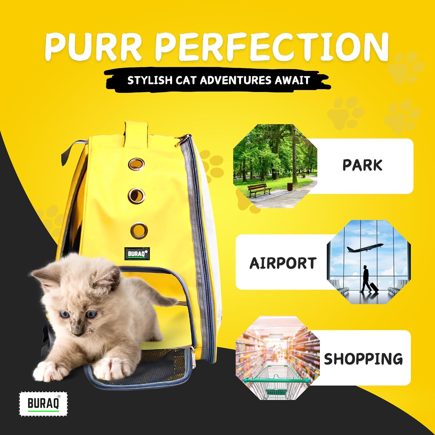 Transparent Pet Bag for  Cat & Small Dog Puppy Kitty Shihtzu - premium pet product by Buraq Pets