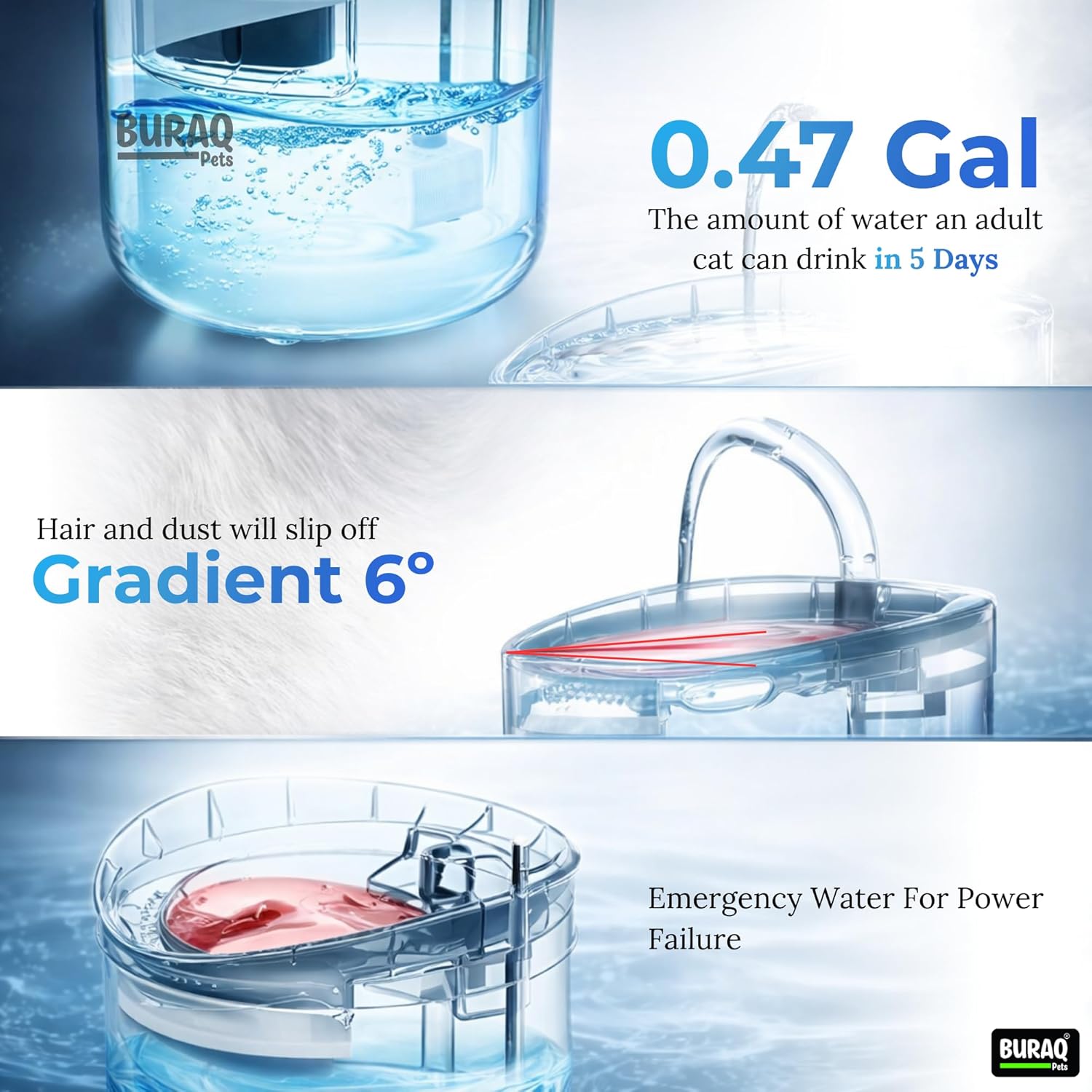 Transparent Pet Water Fountain With Filter - BURAQ PETS