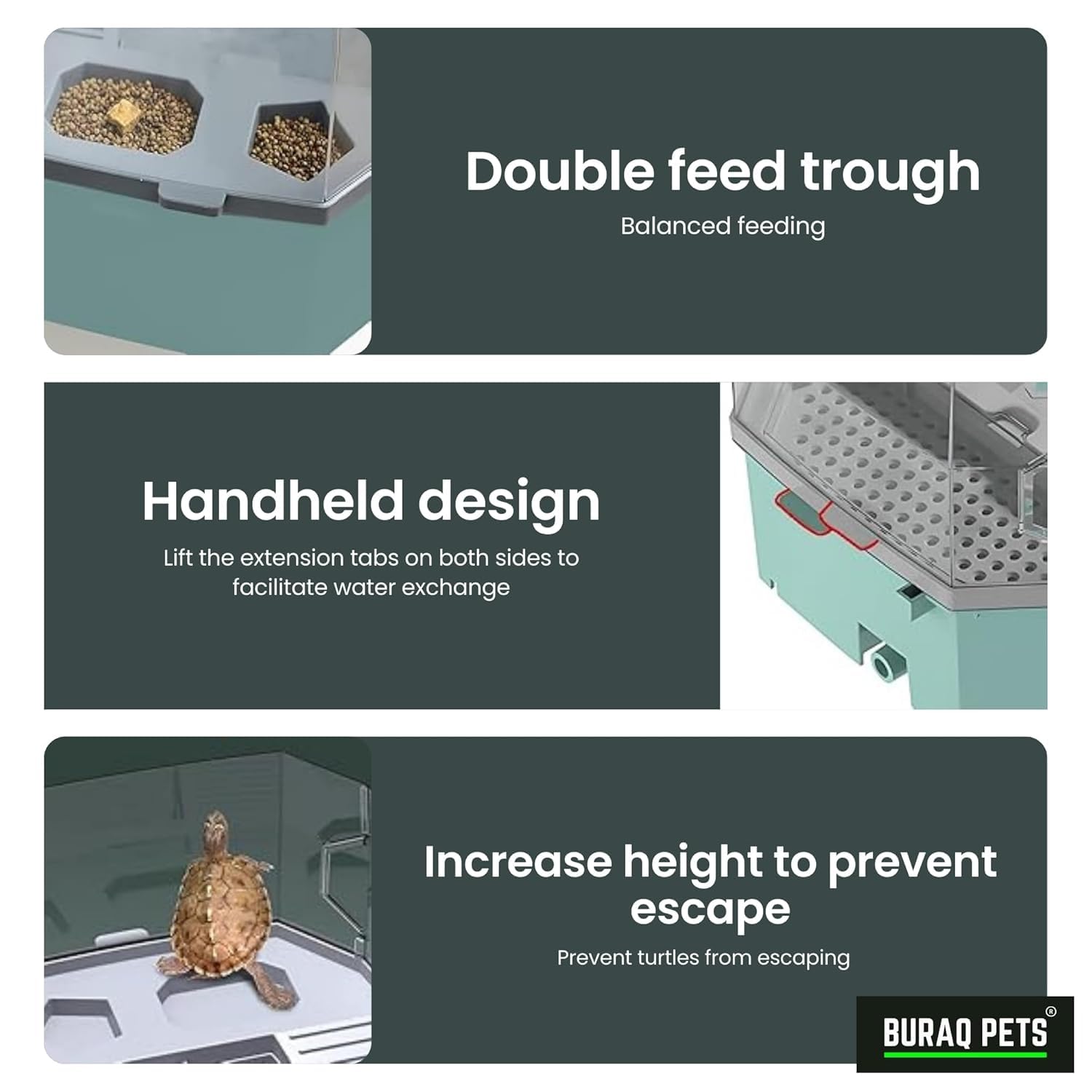 Turtle Tank Includes Accessories with Pump & Water Filter - BURAQ PETS