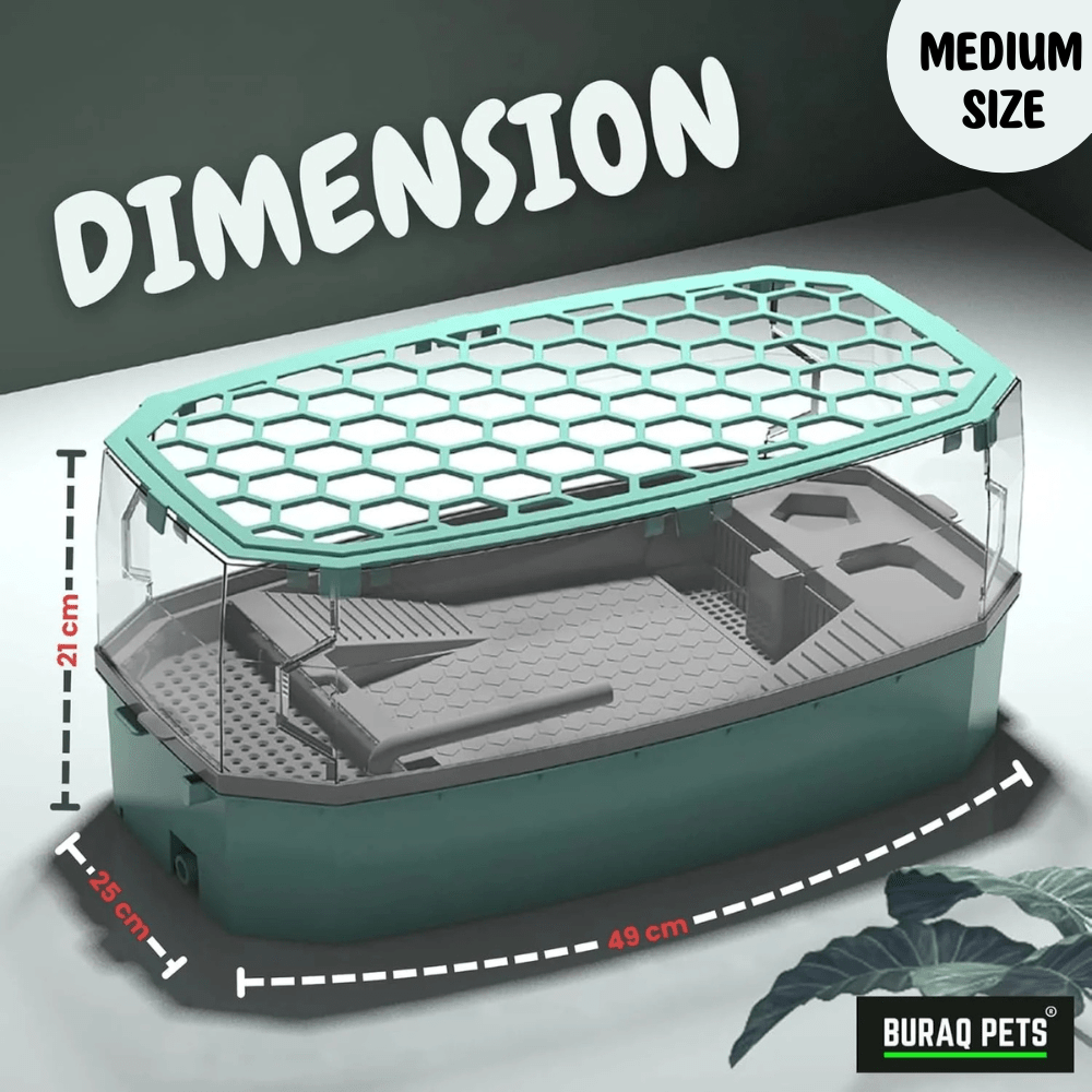 Turtle Tank with Pump, Filter & Basking-Breeding Area - premium pet product by Buraq Pets