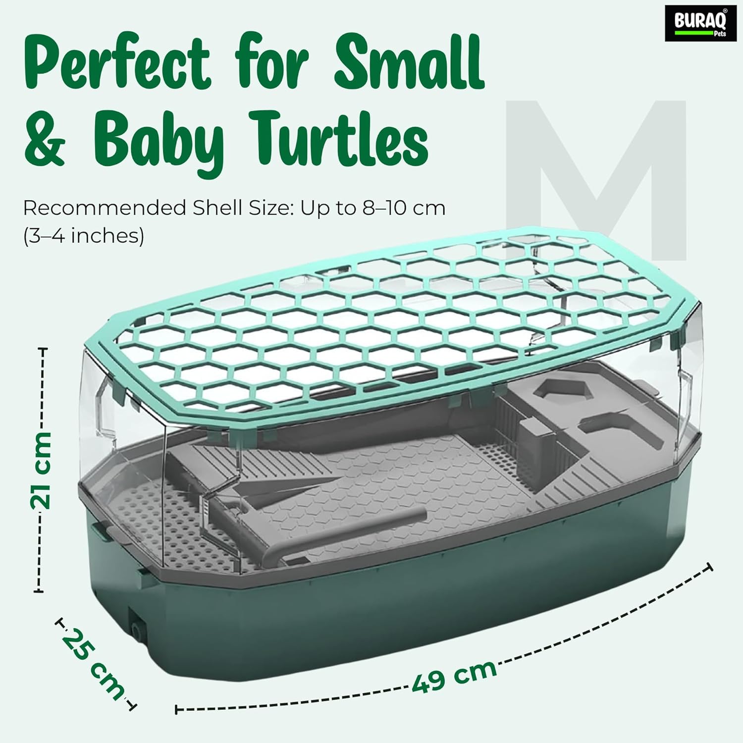 Turtle Tank with Pump, Filter & Basking - Breeding Area - BURAQ PETS
