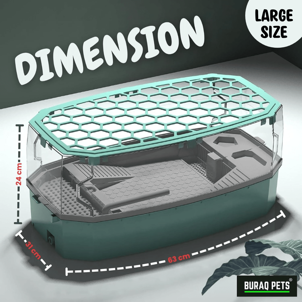 Turtle Tank with Pump, Filter & Basking-Breeding Area - premium pet product by Buraq Pets