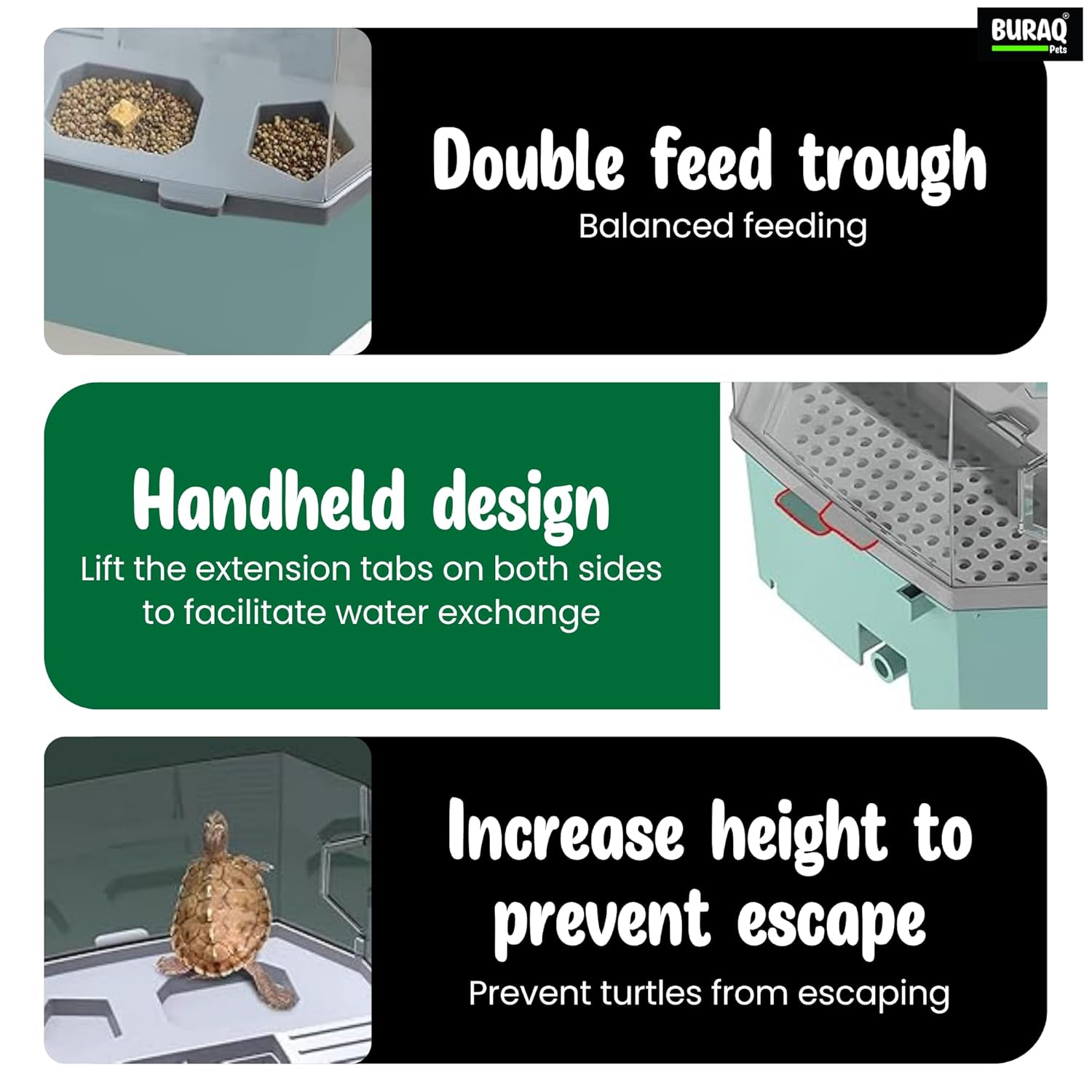 Turtle Tank with Pump, Filter & Basking - Breeding Area - BURAQ PETS