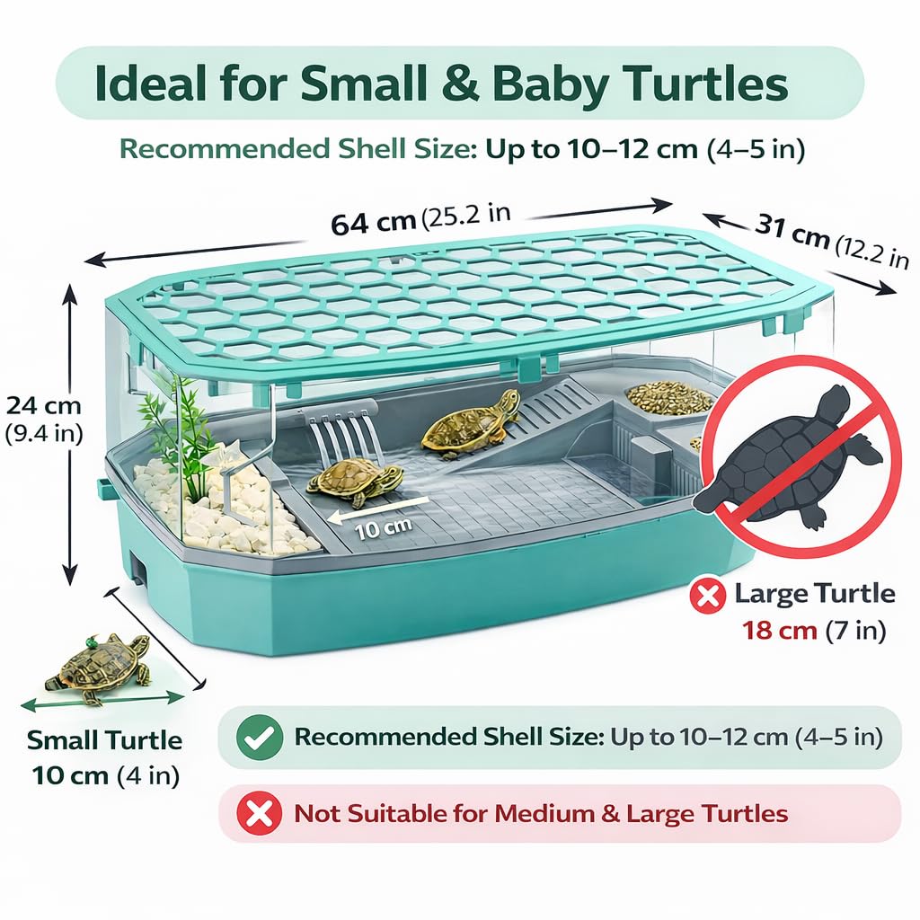 Turtle Tank with Pump, Filter & Basking - Breeding Area - BURAQ PETS