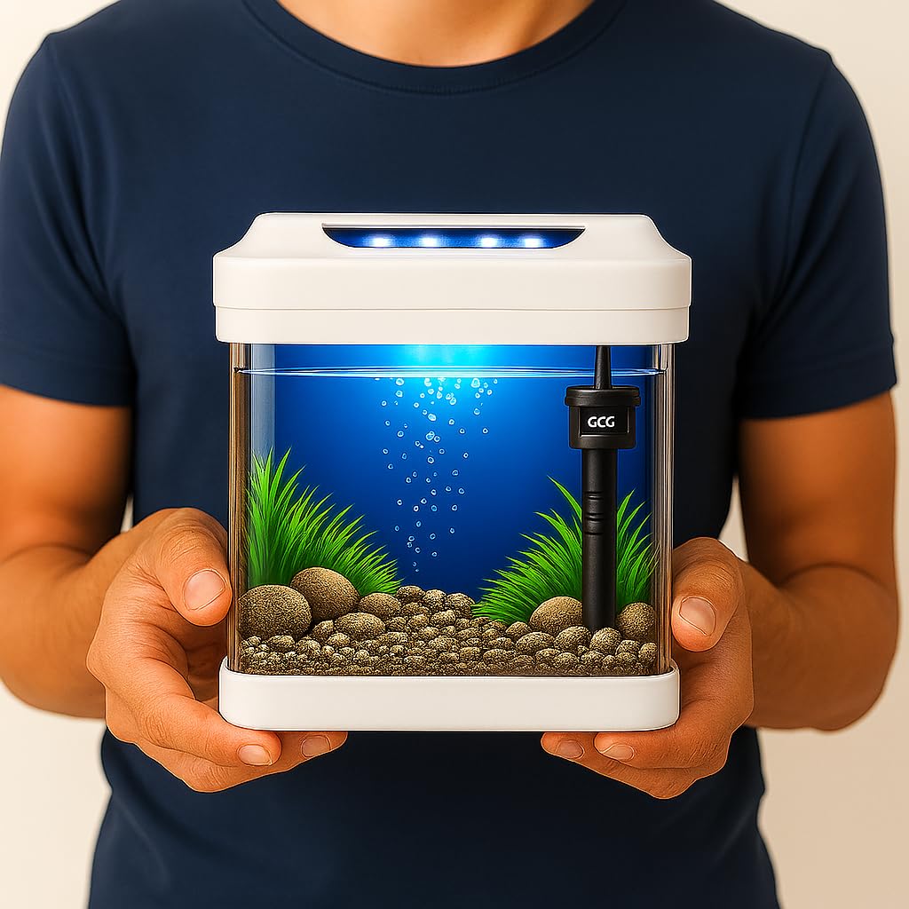 Ultra - Clear Betta Fish Tank with LED Light & Filter - BURAQ PETS