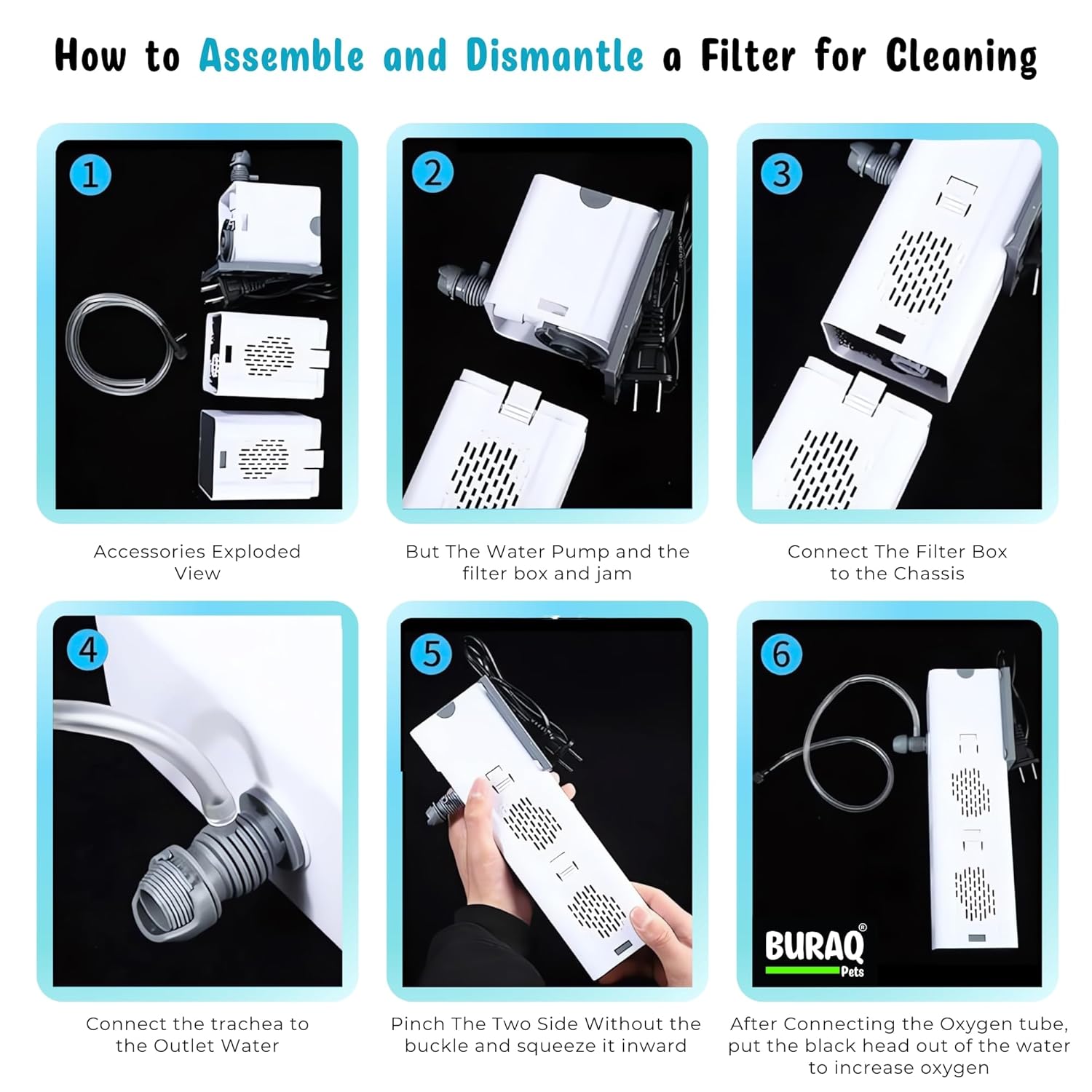 Ultra-Quiet  Aquarium Filter with Carbon  500F/1000F/1500F – premium pet product by Buraq Pets