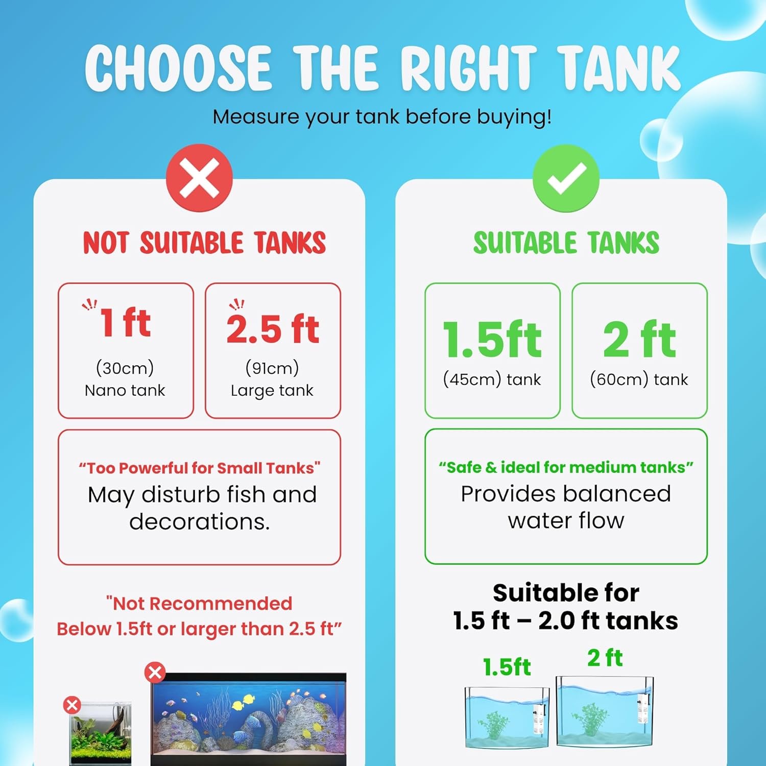 Ultra - Quiet Aquarium Filter with Carbon 500F/1000F/1500F - BURAQ PETS