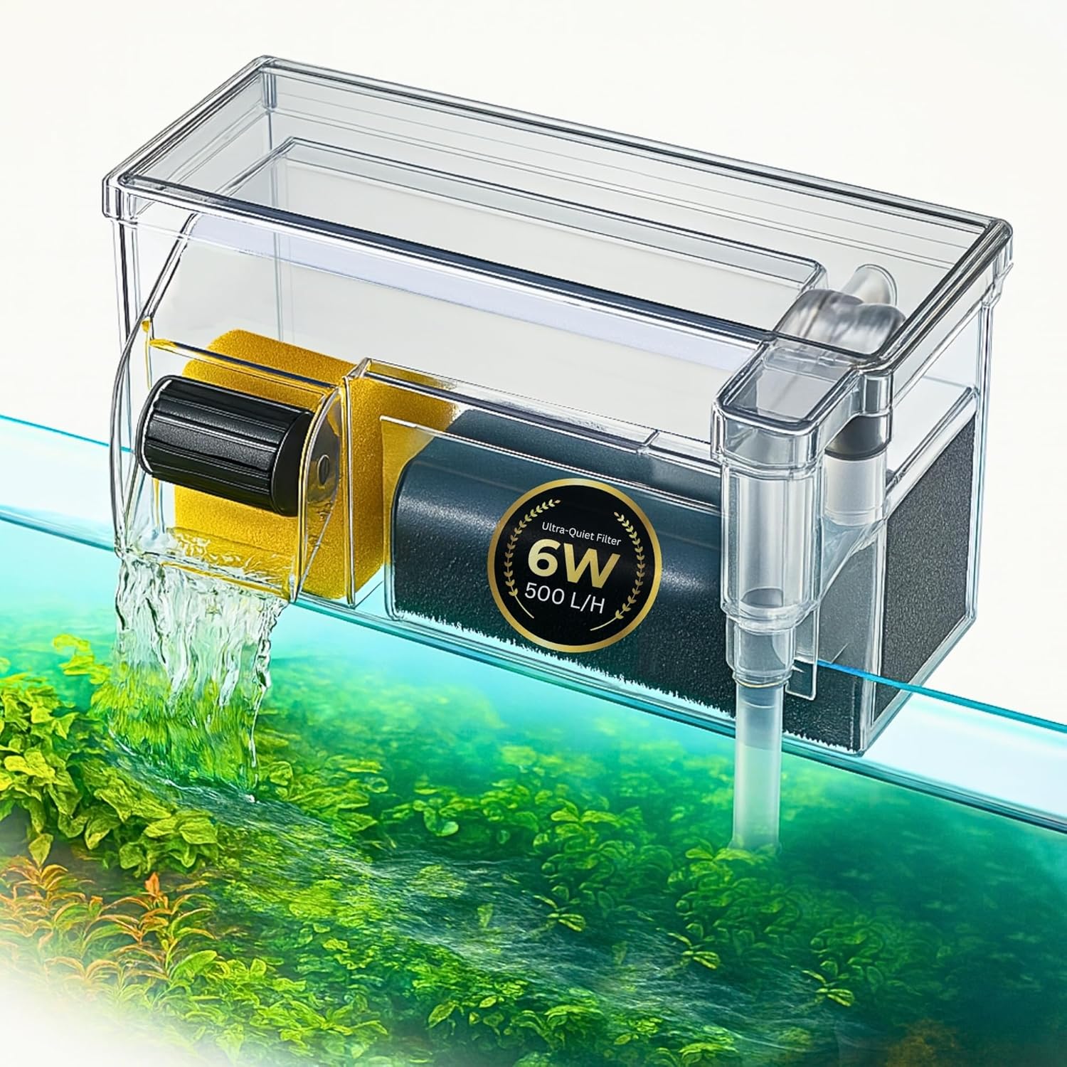 Waterfall Aquarium Filter Bio - Wheel Silent Pump - BURAQ PETS