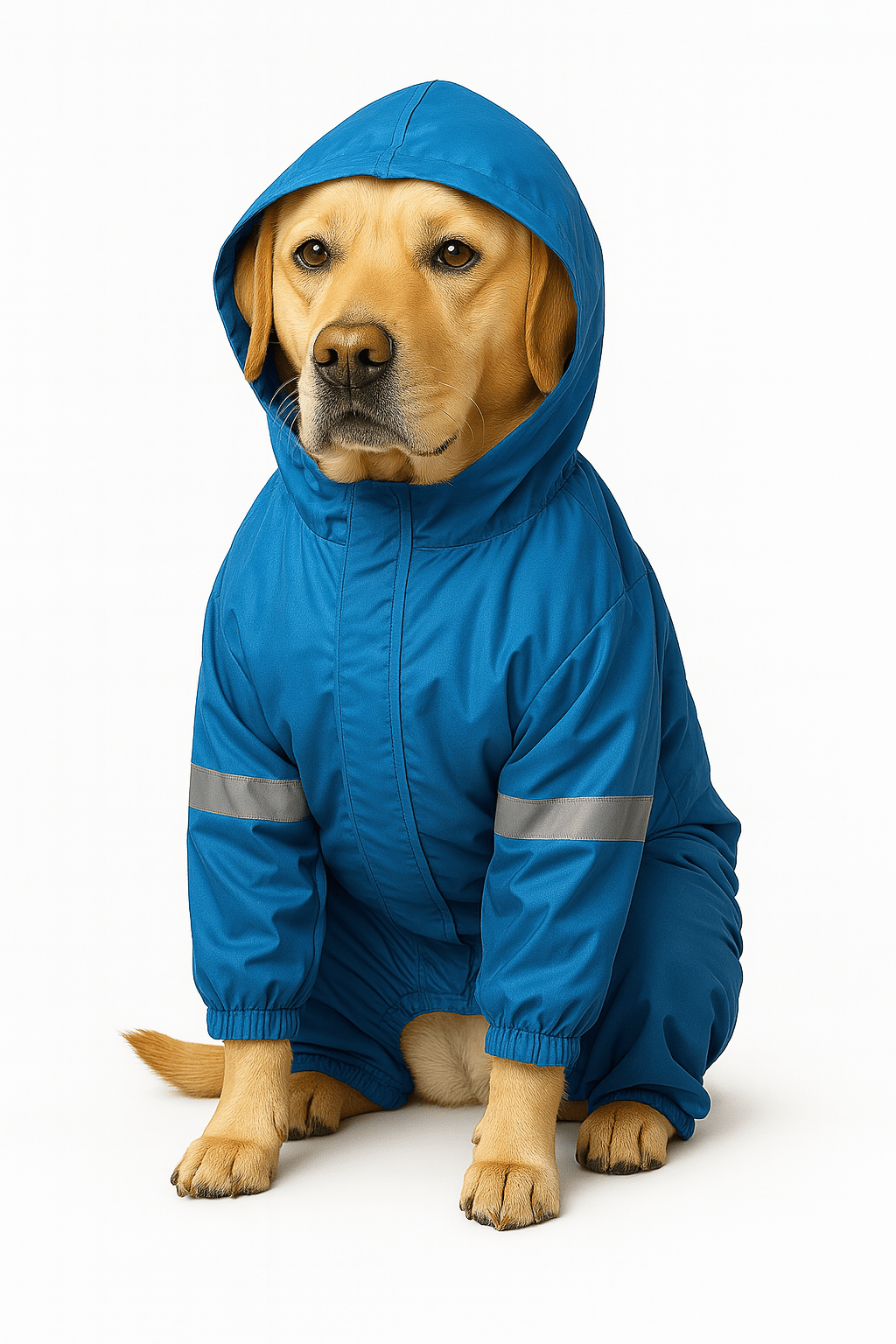 Waterproof Dog Raincoat with Hood & Reflective Strip (Color - Blue & Red ) In Different Sizes - BURAQ PETS